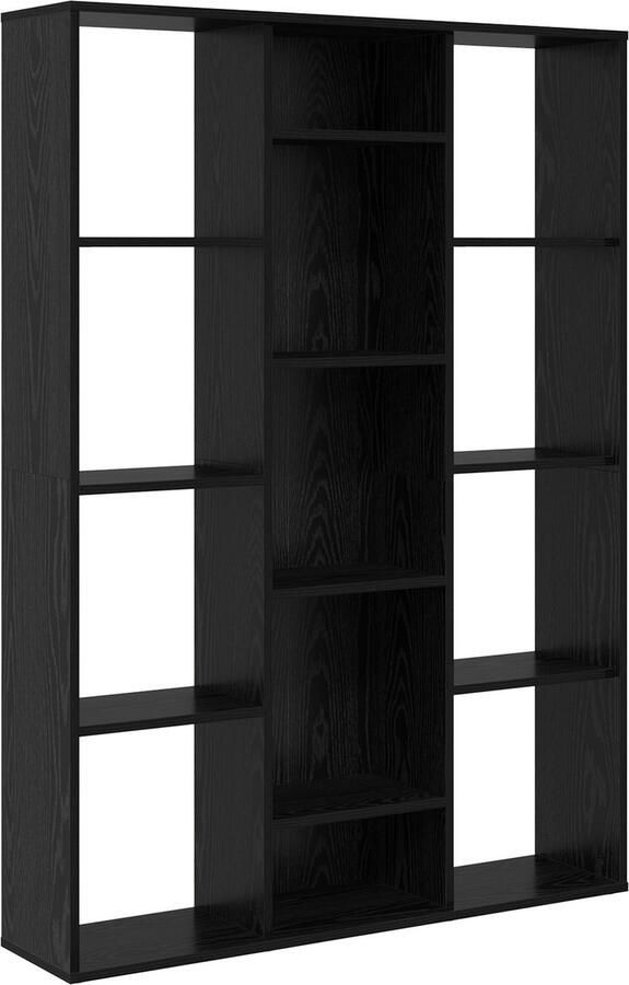 VidaXL Kamerscherm Zwart eiken 100 x 24 x 140 cm Bewerkt hout