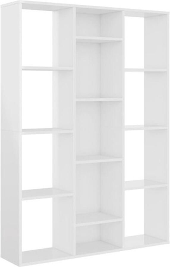 VidaXL -Kamerscherm boekenkast-100x24x140-cm-bewerkt-hout-hoogglans-wit - Foto 2