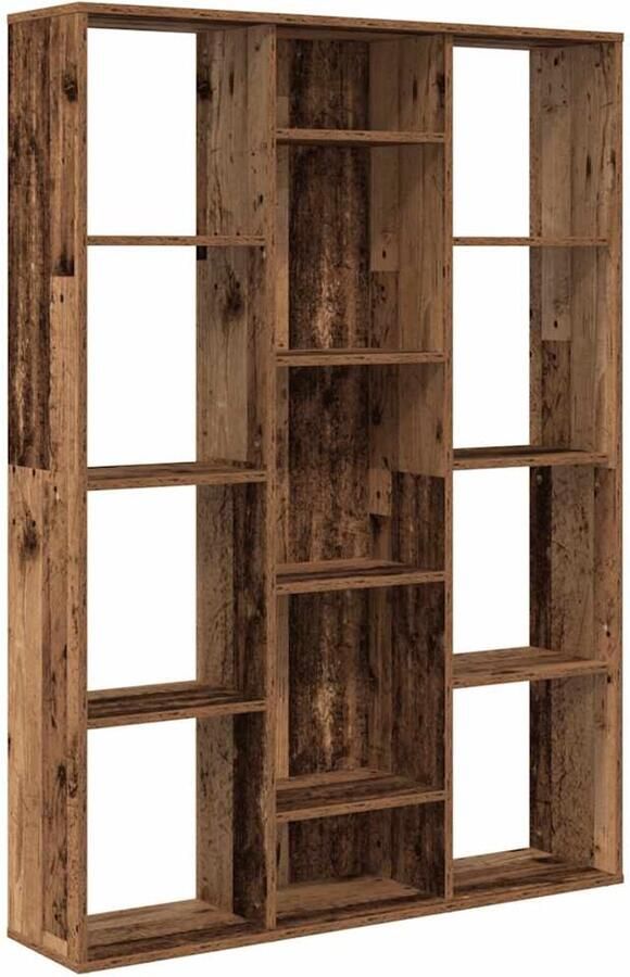 VidaXL Kamerscherm boekenkast 100x24x140 cm bewerkt hout oud hout