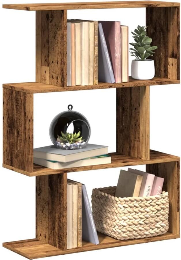 VidaXL Kamerscherm Boekenkast 3-laags Hout 70x24x97 cm Boekenkast Boekenkasten Boeken Plank Schappenkast