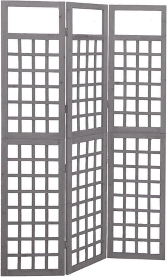 VidaXL -Kamerscherm trellis-met-3-panelen-121x180-cm-vurenhout-grijs - Foto 3
