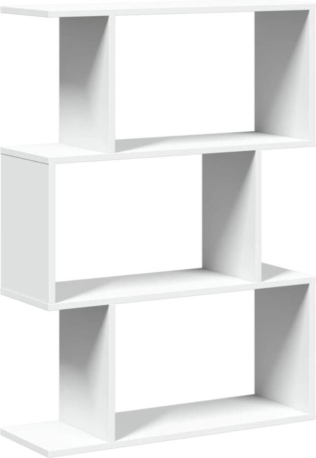 VidaXL Kamerverdeler Boekenkast 3-laags Wit 70x24x97 cm Bewerkt Hout