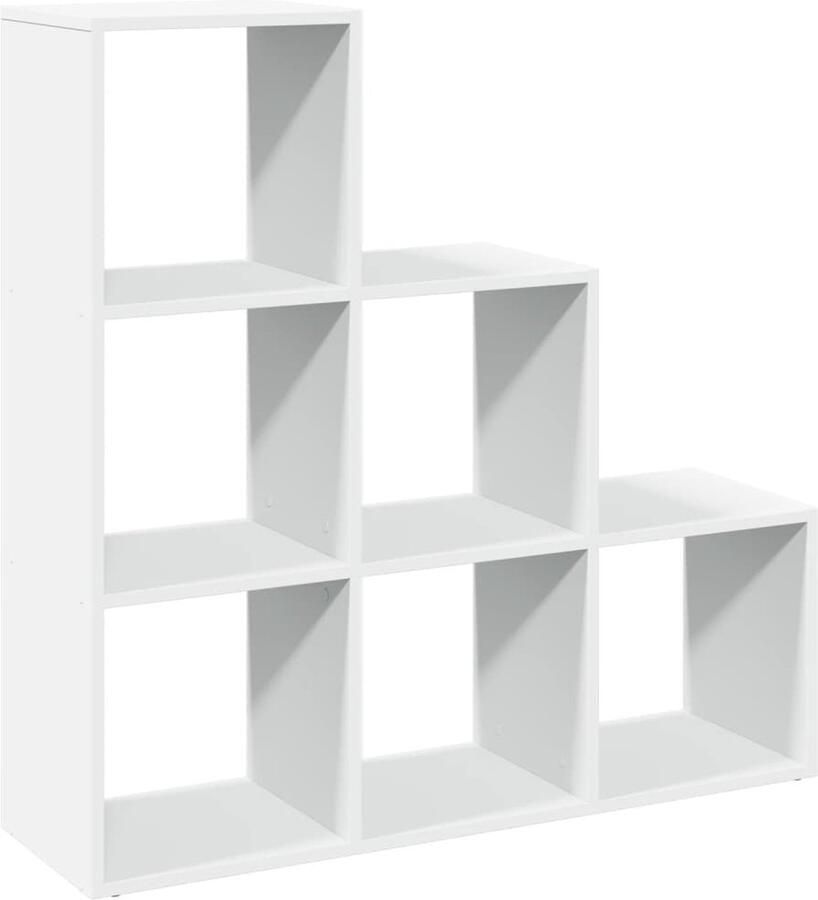 VidaXL Kamerverdeler Boekenkast 3-laags Wit 99x29x99 cm Bewerkt Hout