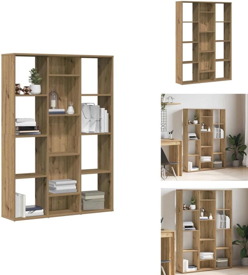 VidaXL Kamerverdeler Kamerverdelers Boekenkast Kamerscherm boekenkast 100x24x140 cm bewerkt hout eikenkleurig
