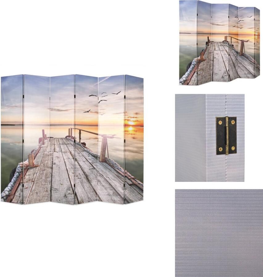 VidaXL Kamerverdeler Kamerverdelers Paravent Paravents Kamerscherm inklapbaar meer 228x170 cm - Foto 2