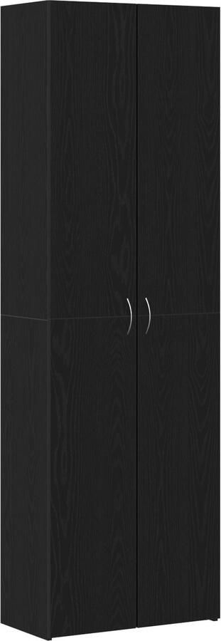 VidaXL Zwarte Eiken Kantoor Kast 60 x 32 x 190 cm gemaakt van samengesteld hout