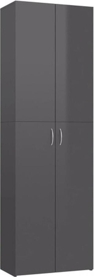 VidaXL Kantoorkast 60x32x190 cm bewerkt hout hoogglans grijs