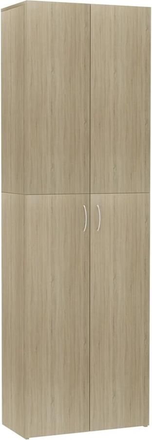 VidaXL Kantoorkast 60x32x190 cm Sonoma Eiken Kantoor Kast Boekenkast Opslagkast Houten Kast Sonoma Eiken Minimalistisch Bruine Kast