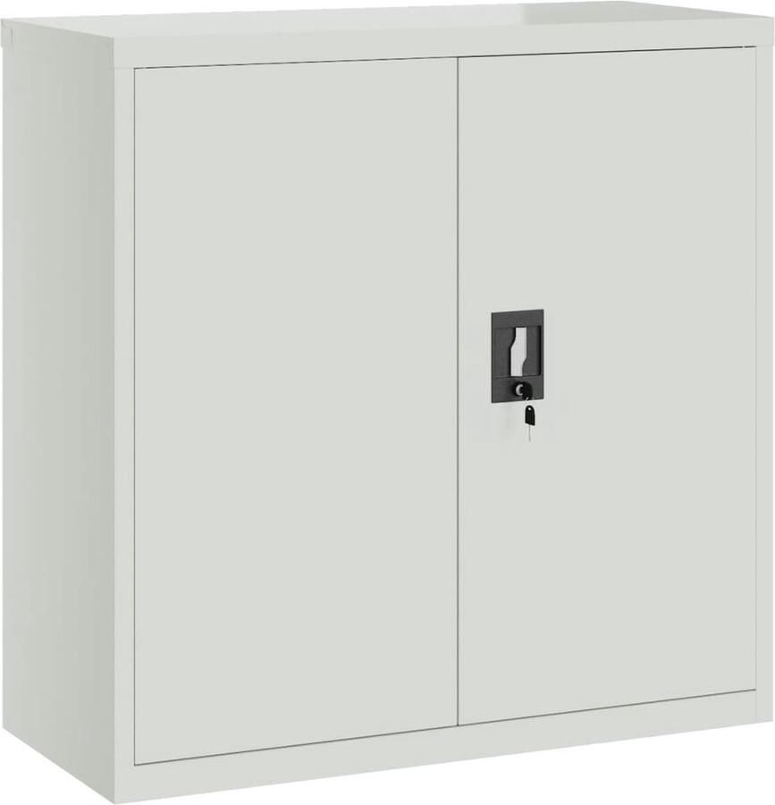 VidaXL Kantoorkast 90x40x90 cm Grijs Staal Archief Kast Kantoorkast Metalen Kast Grijze Kast Staalkast Boekenkast Opbergsysteem Kantooraccessoires Bureaublad