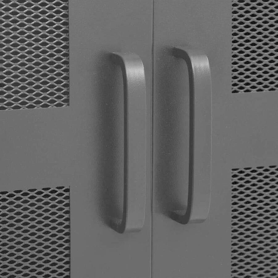 VidaXL Kantoorkast Gaasdeuren 75x40x120 cm Staal Zwart Archief Kast Bureau Accessoires Kantoor Artikelen Metalen Kast Zwarte Kast Opslagkast Archivatie Organisatie Bureauinrichting Industrieel Design Staalkast - Foto 2