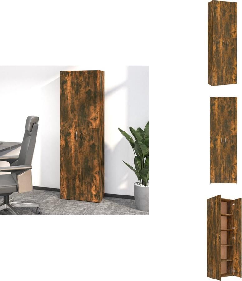VidaXL Kantoorkast Kantoorkasten Kantoor Kast Archiefkast Kantoorkast 60x32x190 cm bewerkt hout gerookt eikenkleurig