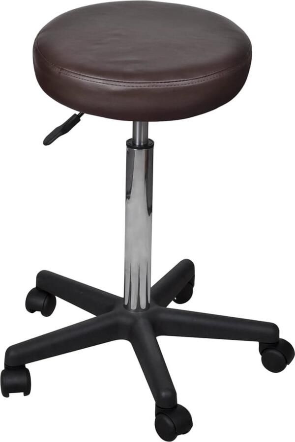 VidaXL Kantoorkrukken 2 st Kunstleer Bruin Kantoorstoel Bureaustoel Ergonomische Stoel Computerstoel Kruk