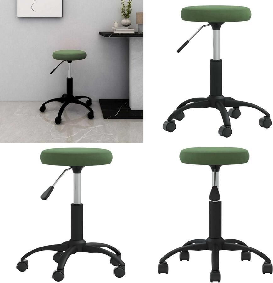 VidaXL Kantoorstoel draaibaar fluweel donkergroen Bureaustoel Bureaustoelen Stoel Stoelen