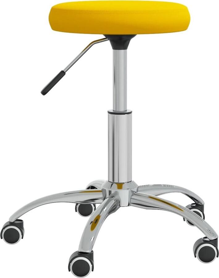 VidaXL -Kantoorstoel-draaibaar-fluweel-mosterdgeel