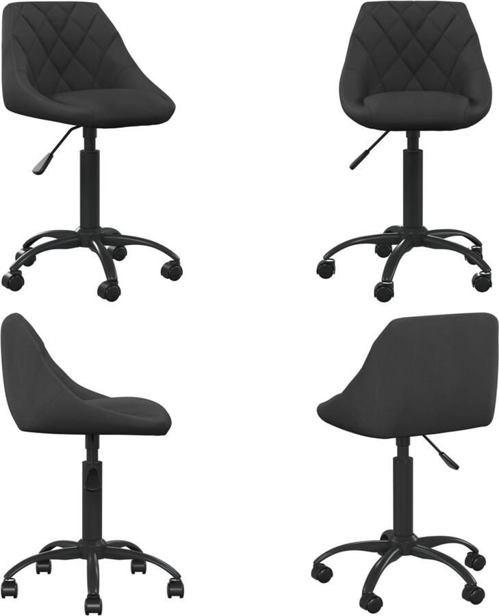 VidaXL Kantoorstoel draaibaar fluweel zwart Bureaustoel Bureaustoelen Computer Stoel Computer Stoelen