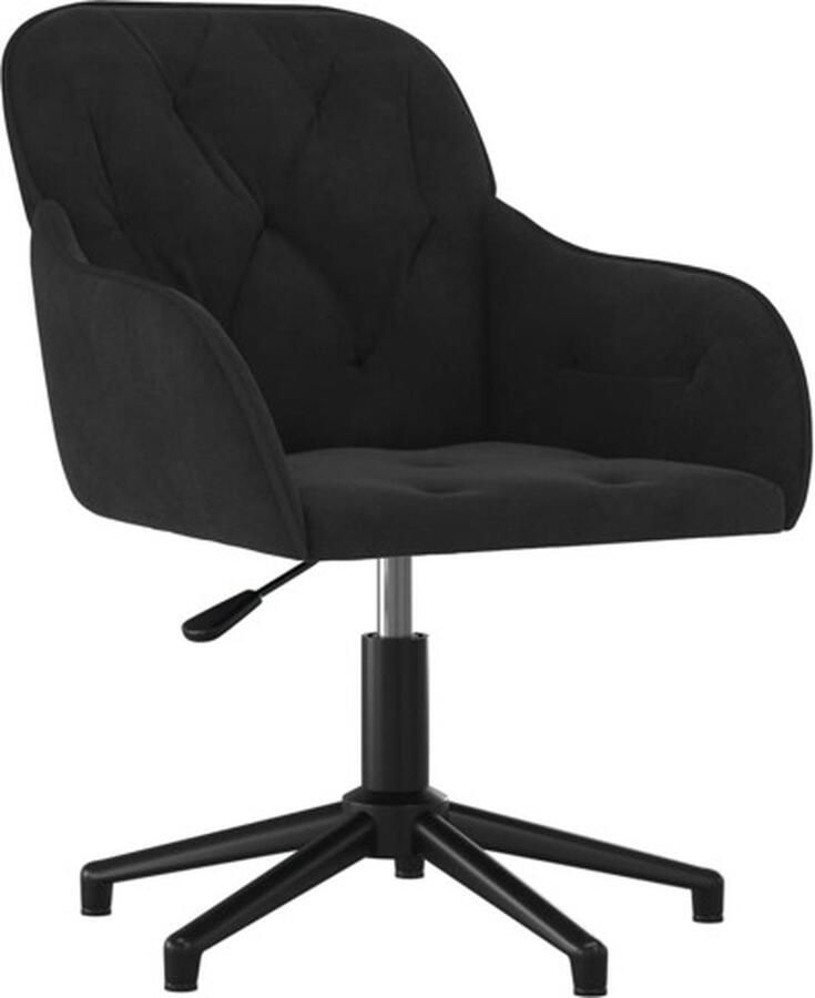 VidaXL -Kantoorstoel-draaibaar-fluweel-zwart