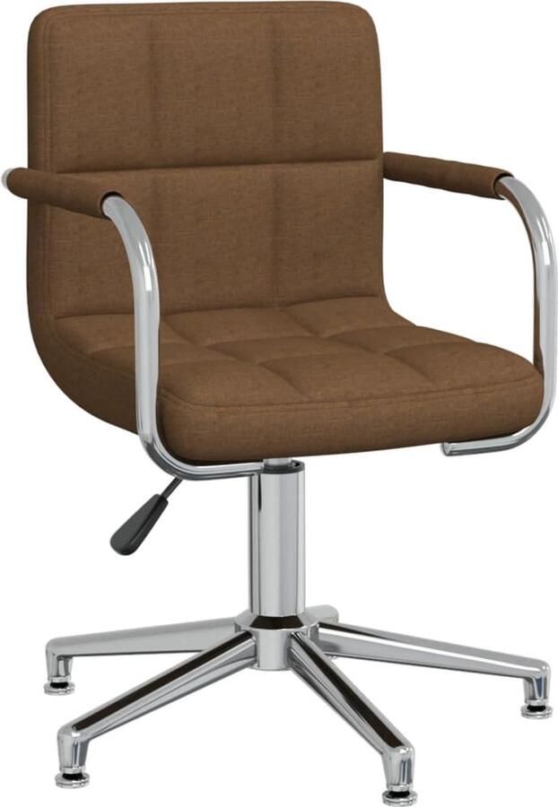 VidaXL Kantoorstoel Draaibaar Stof Bruin Eetkamerstoel Eetkamerstoelen Keukenstoelen Keukenstoel