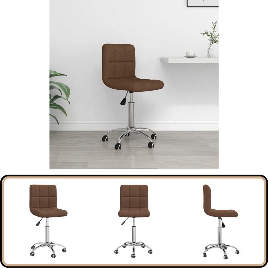 VidaXL Kantoorstoel Draaibaar Stof Bruin Kantoorstoel Bureaustoel Draaibare Stoel Bureaustuimte Home Office