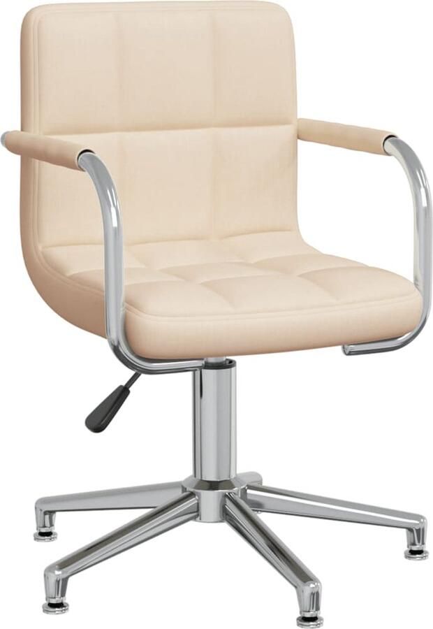 VidaXL Kantoorstoel draaibaar stof crÃ¨mekleurig - Foto 2