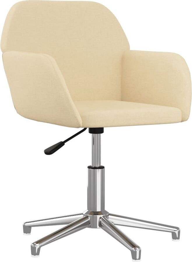 VidaXL -Kantoorstoel-draaibaar-stof-crèmekleurig - Foto 2