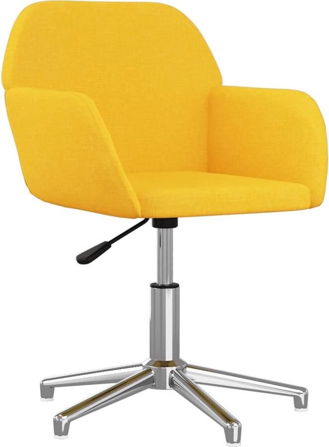 VidaXL -Kantoorstoel-draaibaar-stof-lichtgeel