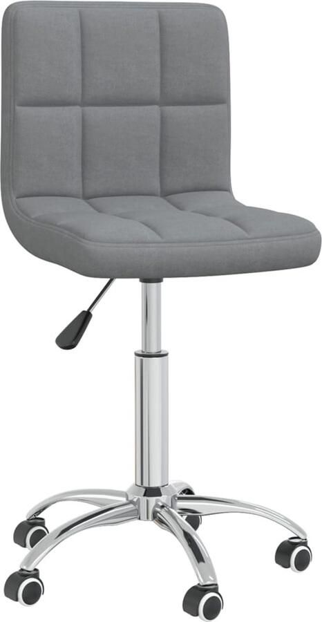 VidaXL Kantoorstoel Draaibaar Stof Lichtgrijs Bureaustoel Kantorstoel Ergonomische Stoel Draaibare Stoel Zitcomfort Home Office Werkplezier Grijs Meubilair Stofmeubilair Adjustable Chair Swivel Chair