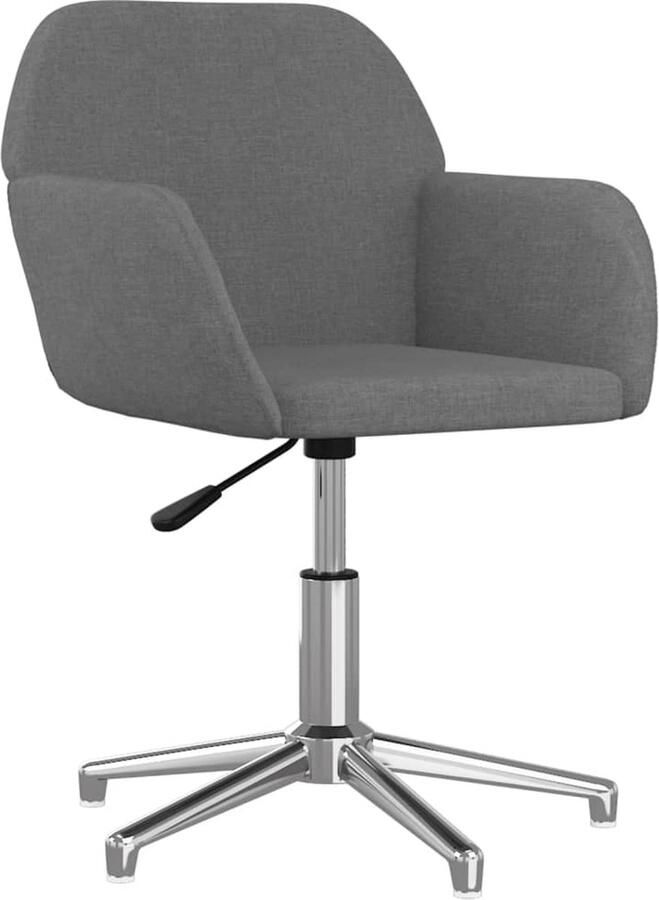 VidaXL Bureaustoel Bureaustoelen Stoel Kantoorstoel draaibaar stof lichtgrijs - Foto 2