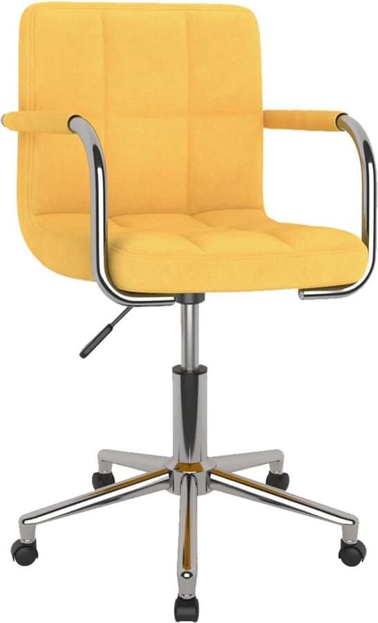 VidaXL Kantoorstoel draaibaar stof mosterdgeel