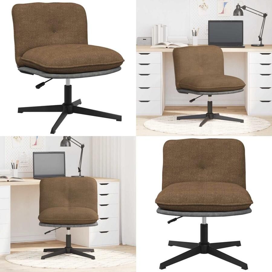 VidaXL Kantoorstoel draaibaar stof taupe Kantoorstoel Kantoorstoelen Stoel Draaibare Stoel