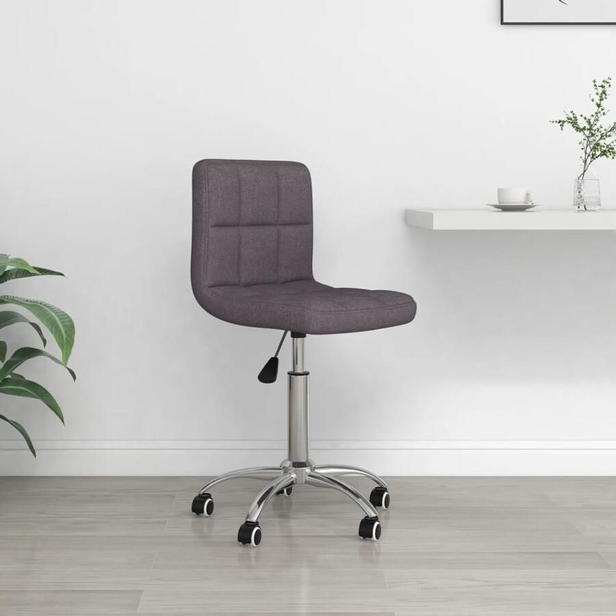 VidaXL Kantoorstoel Draaibaar Taupe Stof Kantorstoelen Bureaustoel Ergonomische Stoel Draaibare Stoel Stof Stoel