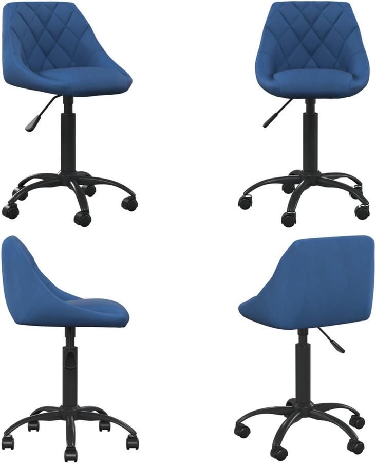 VidaXL Kantoorstoel fluweel blauw Bureaustoel Bureaustoelen Computer Stoel Computer Stoelen