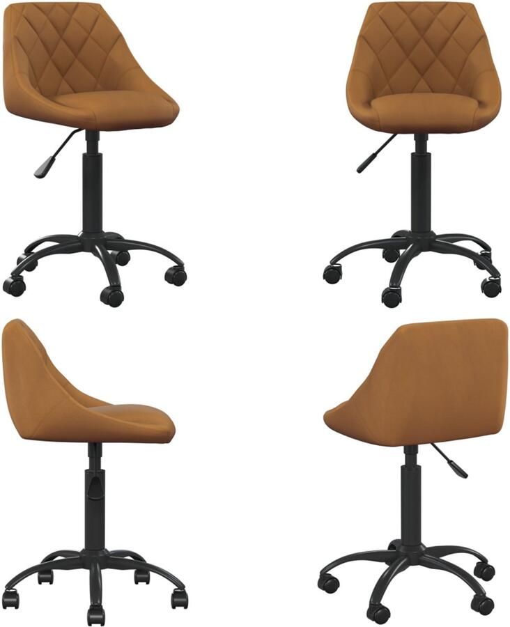 VidaXL Kantoorstoel fluweel bruin Bureaustoel Bureaustoelen Computer Stoel Computer Stoelen