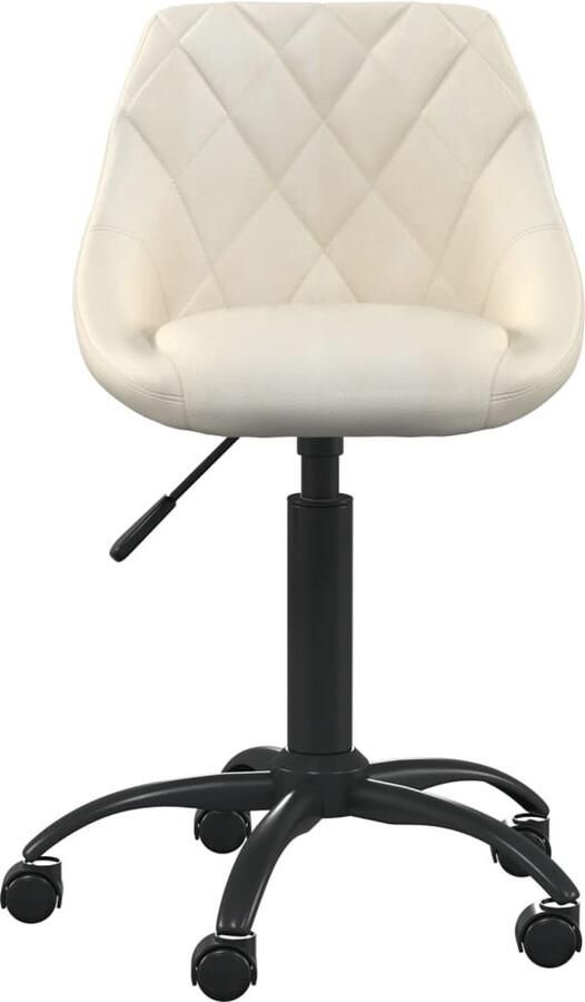 VidaXL Kantoorstoel Fluweel Crème Verstelbaar Kantoorstoel Bureaustoel Ergonomische Stoel Fluweel Stoel Creme Kleur - Foto 2