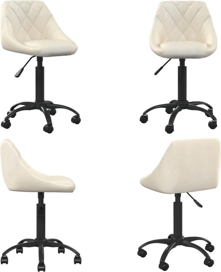 VidaXL Kantoorstoel fluweel crèmekleurig Bureaustoel Bureaustoelen Computer Stoel Computer Stoelen