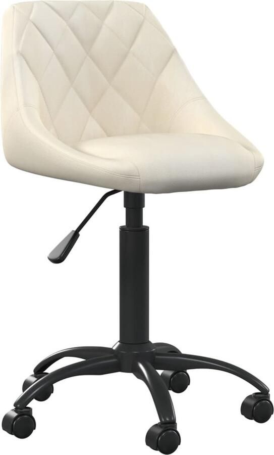 VidaXL Kantoorstoel Fluweel Crème Verstelbaar Kantoorstoel Bureaustoel Ergonomische Stoel Fluweel Stoel Creme Kleur - Foto 3