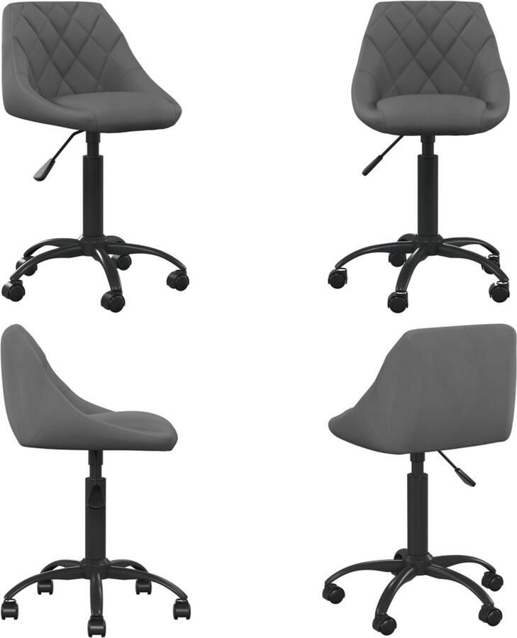 VidaXL Kantoorstoel fluweel donkergrijs Bureaustoel Bureaustoelen Computer Stoel Computer Stoelen