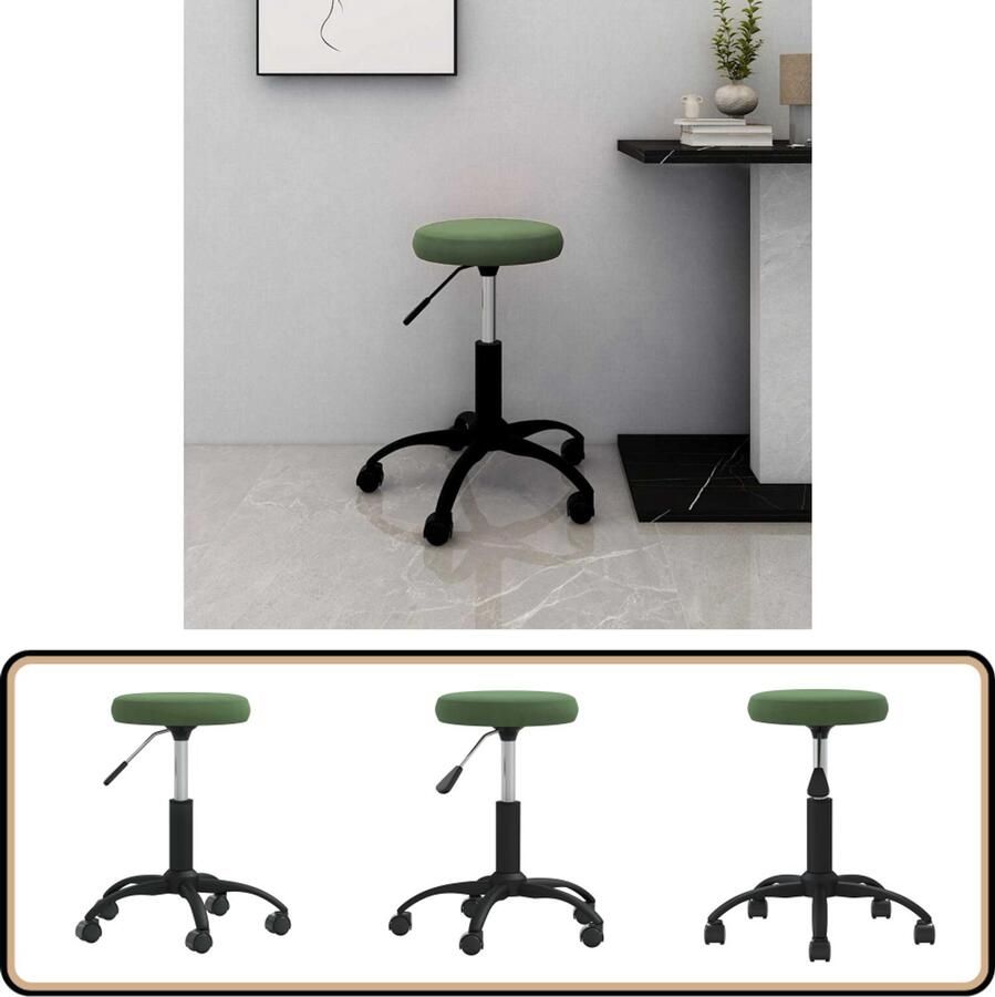 VidaXL Kantoorstoel Fluweel Donkergroen Draaibaar Bureaustoel Bureaustoelen Stoel Stoelen