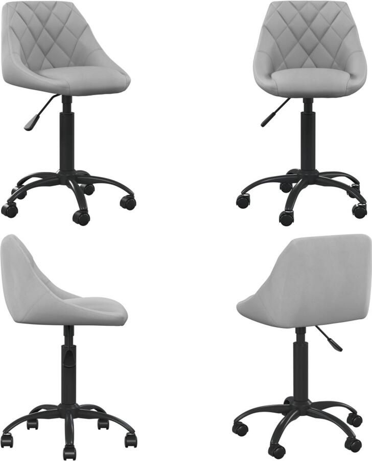 VidaXL Kantoorstoel fluweel lichtgrijs Bureaustoel Bureaustoelen Computer Stoel Computer Stoelen