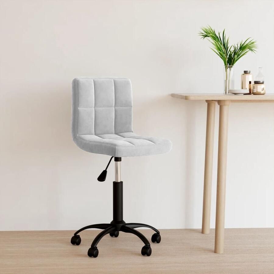 VidaXL Kantoorstoel Fluweel Lichtgrijs Ergonomisch Bureaustoel Kantelstoel Draaibare Stoel Fluweel Stoel Grijze Stoel Home Office Meubilair Ergonomische Stoel - Foto 2