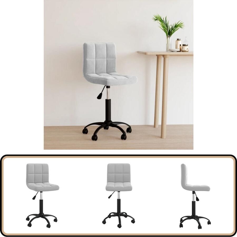 VidaXL Kantoorstoel Fluweel Lichtgrijs Ergonomisch Bureaustoel Kantelstoel Draaibare Stoel Fluweel Stoel Grijze Stoel Home Office Meubilair Ergonomische Stoel