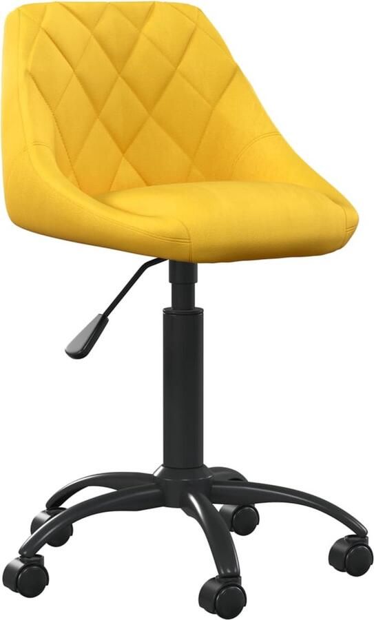 The Living Store Eetkamerstoel fluweel mosterdgeel Eettafelstoel Eetkamerstoel Designstoel Veloursstoel Zwarte Metalen Poten - Foto 2