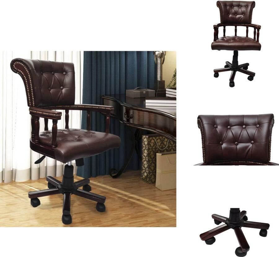 VidaXL Kantoorstoel Kantoorstoelen Kantoor Stoel Kantoor Stoelen Bureaustoel draaibaar bruin