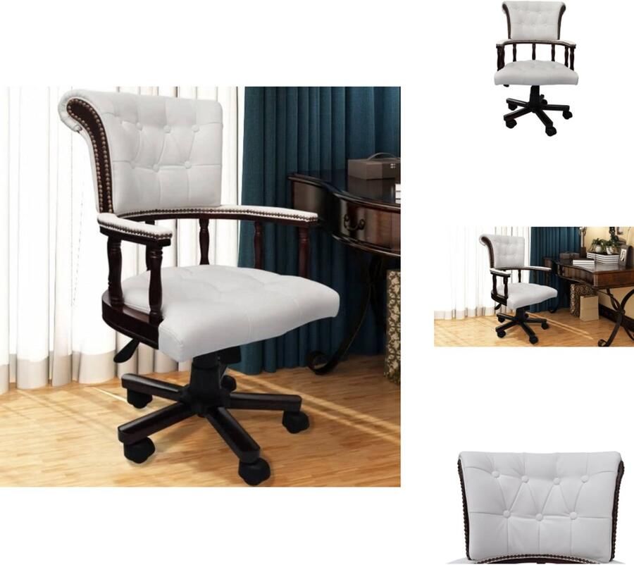 VidaXL Kantoorstoel Kantoorstoelen Kantoor Stoel Kantoor Stoelen Kantoorstoel draaibaar wit