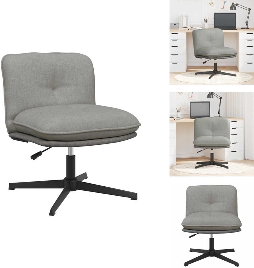 VidaXL Kantoorstoel Kantoorstoelen Stoel Draaibare Stoel Kantoorstoel draaibaar stof lichtgrijs