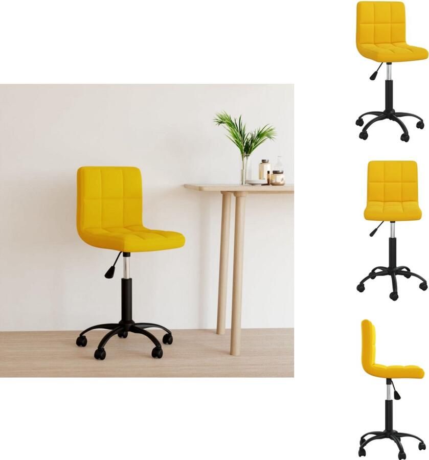 VidaXL Kantoorstoel Kantoorstoelen Stoel Stoelen Kantoorstoel draaibaar fluweel mosterdgeel
