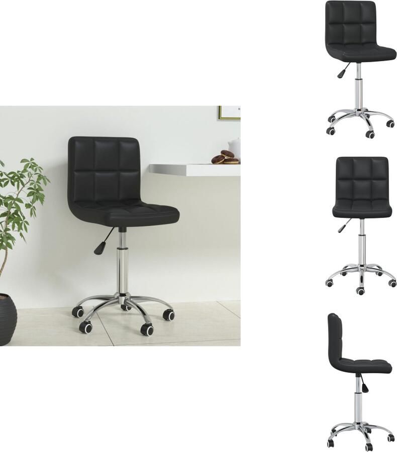 VidaXL Kantoorstoel Kantoorstoelen Stoel Stoelen Kantoorstoel draaibaar kunstleer zwart