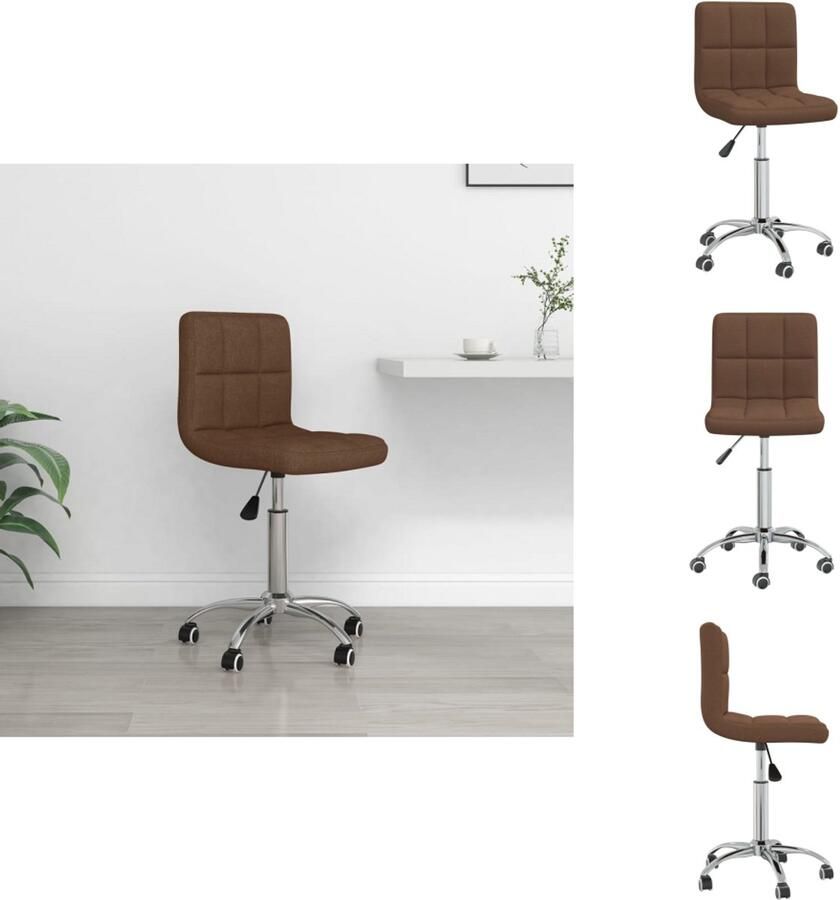 VidaXL Kantoorstoel Kantoorstoelen Stoel Stoelen Kantoorstoel draaibaar stof bruin