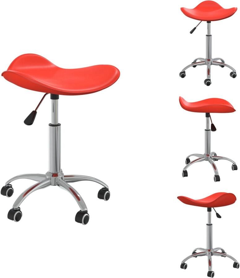 VidaXL Kantoorstoel Kantoorstoelen Stoel Stoelen Kantoorstoel kunstleer rood