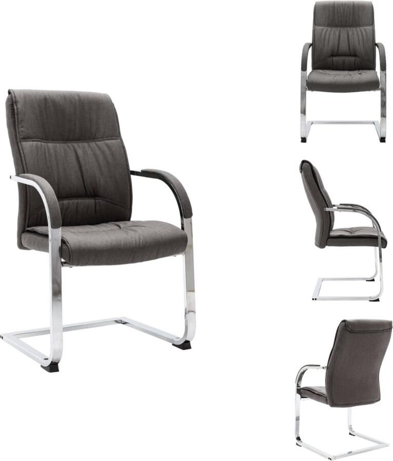 VidaXL Kantoorstoel Kantoorstoelen Stoel Stoelen Kantoorstoel stof grijs
