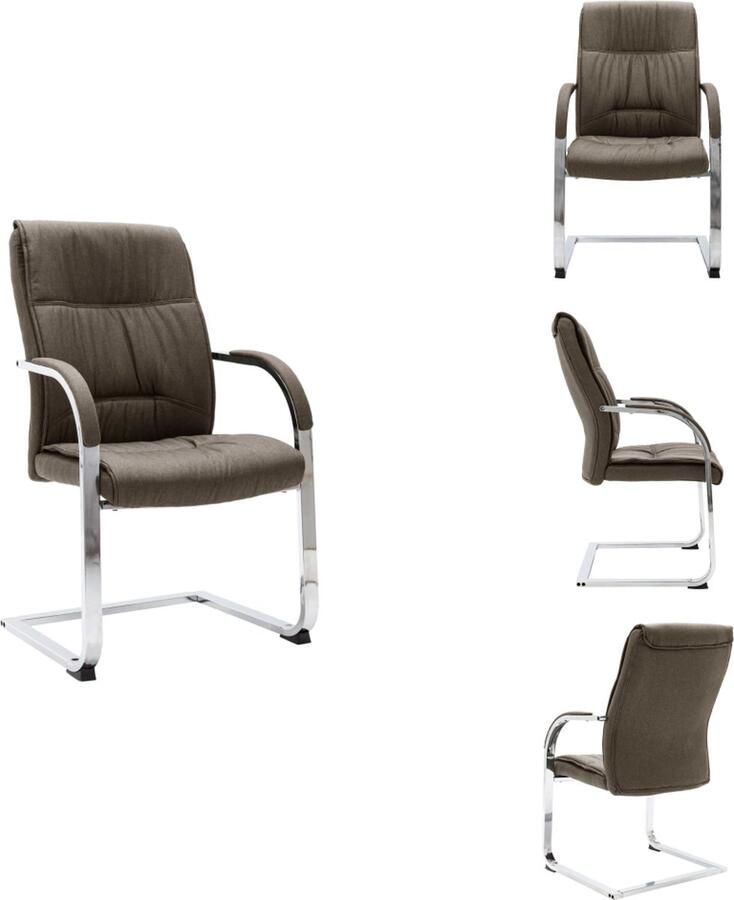 The Living Store Zwevende Kantoorstoel Comfort Stoel 58 x 67.5 x 102 cm Ergonomisch Kantoorstoel Bureaustoel Ergonomische Stoel Zwevende Stoel Taupe Stoel - Foto 3